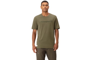 Image of Norrona Svalbard Wool T-Shirt - Mens, Olive Night/Rosin, Extra Large, 2419-19 3319 XL