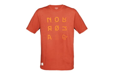 Image of Norrona Svalbard Wool T-Shirt - Men's, Rooibos Tea/Orange Crush, Extra Large, 2419-19 5507 XL