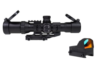 Image of Northtac Assault 1-4x28 Rifle Scope w/Micro Red Dot, 30mm Tube, Second Focal Plane, Mil Dot Reticle, Black, NT1428BH