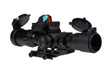 Image of Northtac Assault 1-4x28 Rifle Scope w/Micro Red Dot, 30mm Tube, Second Focal Plane, Mil Dot Reticle, Black, NT1428BH