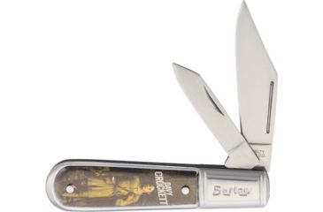 Image of Novelty Cutlery Davy Crockett Barlow Folding Knife,Stainless Steel,Standard Edge,Clip and Pen,Satin, Handle NV287