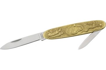 Image of Novelty Cutlery Dog Brass Folding Knife NV236
