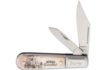Image of Novelty Cutlery Greatest Grandkid Barlow Folding Knife,Stainless Steel,Standard Edge,Clip and Pen,Satin, Handle NV286
