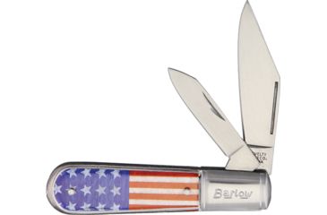 Image of Novelty Cutlery USA Flag Barlow Folding Knife,Stainless Steel,Standard Edge,Clip and Pen NV278