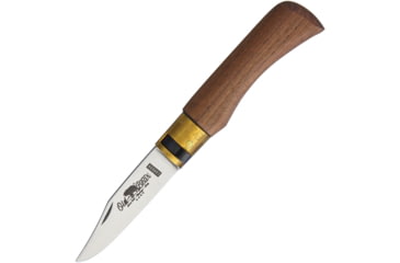 Image of OLD BEAR XS Classical Carbon Walnut Folding Knife, 2.5in Satin C67 Carbon Steel Clip Point Blade, Oiled Walnut Handle, Locking Safety Ring, 9306/15-LN