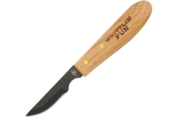 Image of Old Forge Whittler Wood Carving Fixed Blade Knife, 7 7/8in Overall, 3 1/8in Black High Carbon Steel Blade With 2 1/8in Cutting Edge, Ergonomic Natural Wood, OF001