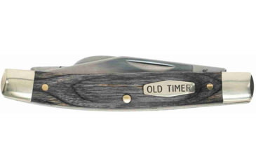 Image of Old Timer 34OTH Heritage Middleman Folding Knife, 2.4/2.0/1.7 in, D2 Steel Blade, Clip Point/Sheepsfoot/Pen Plain Blades, Gray Laminate Wood Handle, 1149100