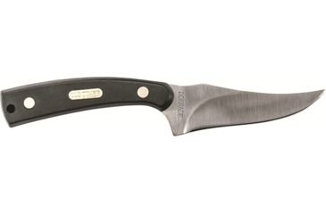 Image of Old Timer Old Timer Sharpfinger Fixed Blade Knife, 7in Overall, 3.25in Satin 7Cr17MoV Stainless Steel Blade, Black Sawcut Delrin Handle, Brown Leather Belt Sheath, 152OTCP