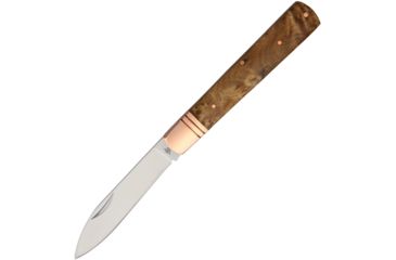 Image of OldForge Folder Copper Bolster Folding Knife,3.5in,Stainless Steel,Brown,Wood Handle OF025