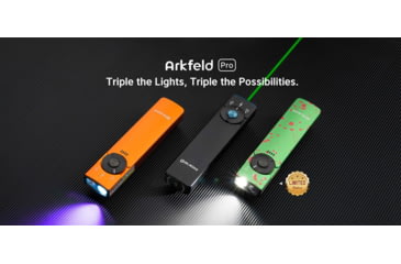 Image of Olight Arkfeld Pro 1300 Lumens LED Rechargeable Flashlight with UV Light &amp; Green Laser, Black, ARKFELD-PRO-3R-BKV