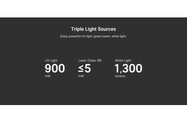 Image of Olight Arkfeld Pro 1300 Lumens LED Rechargeable Flashlight with UV Light &amp; Green Laser, Black, ARKFELD-PRO-3R-BKV