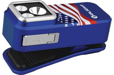 Image of Olight Oclip Pro S 600 Lumen LED Rechargeable Clip-On Flashlight with UV and RGB Light, Stars and Stripes, OCLIPPROS-SS