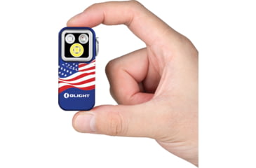 Image of Olight Oclip Pro S 600 Lumen LED Rechargeable Clip-On Flashlight with UV and RGB Light, Stars and Stripes, OCLIPPROS-SS
