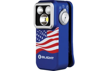 Image of Olight Oclip Pro S 600 Lumen LED Rechargeable Clip-On Flashlight with UV and RGB Light, Stars and Stripes, OCLIPPROS-SS