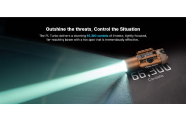 Image of Olight PL Turbo Valkyrie LED Long Range Rail Mount Flashlight, 800 Lumen, Black, FL-OL-PLTURBO-BK