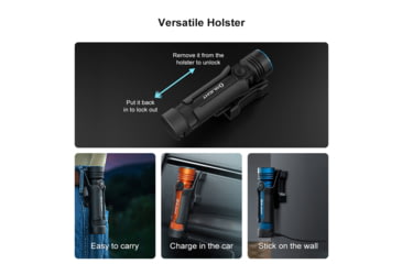 Image of Olight Seeker 4 Pro CW, Rechargeable Handheld Flashlight, 4,600 Lumens, Black, Includes Holster, SEEKER4PROMTBKCW