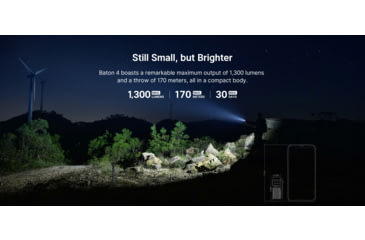 Image of Olight Baton 4 Premium 1300 Lumens LED Rechargeable EDC Flashlight with Wireless Charging Case