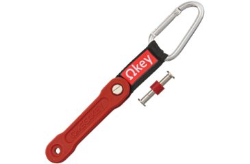 Image of OMEGAKEY Key Organizer Red Fixed Blade Knife, Red, Composition Handle OMG01R