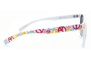 Image of One Meercat Sunglasses - Kids, Shiny White w/ Peace Signs, 21911