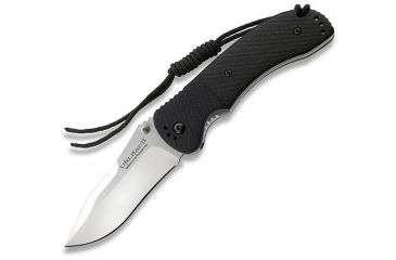 Image of Ontario Knife JPT-3R Folding Knife, Drop Point, Black, Round Hole, Black Blade, Plain OK8904