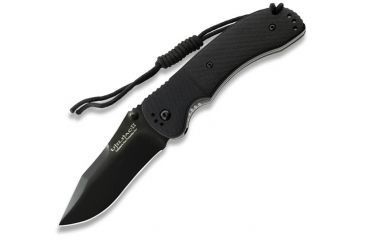 Image of Ontario Knife JPT-3R Folding Knife, Drop Point, Black, Round Hole, Satin, Plain OK8902