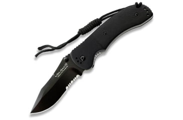 Image of Ontario Knife JPT-3R Folding Knife, Drop Point, Black Zytel Handle, Black Blade, Combo OK8903