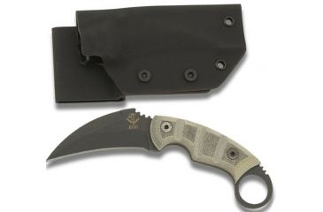 Image of Ontario Knife Ranger Kerambit EOD Fixed Blade Knife, Green Micrata Handle, Black Blade,Plain OK9466