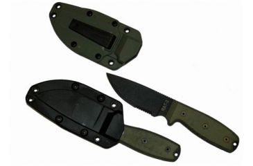 Image of Ontario Knife Rat 3 Fixed Blade Knife, Green Sheath OK8632