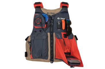 Image of Onyx Outdoor Kayak Fishing Vest - Adult Universal - Tan/Grey 63481