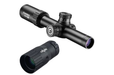 Image of Barska 1-6x24mm Level HD FFP Rifle Scope, Black, Medium, AC13026 w/ Trybe Optics Enhancer - Magnification Doubler