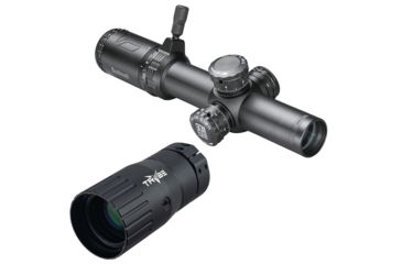 Image of Bushnell AR Optics Riflescope, 1-4x24mm, 30 mm Tube, SFP, Drop Zone .223 Reticle, Black w/ TRYBE Optics Enhancer Magnification Doubler, AR71424