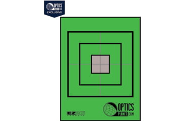 Image of OP Exclusive - EZ2C Targets Self-Adhesive Mini 3.5in Square Bullseye on 4.25x5.5in Green and Black Ink, Tear-Off Pad of 15, Green, EZ2CM02G
