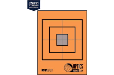 Image of OP Exclusive - EZ2C Targets Self-Adhesive Mini 3.5in Square Bullseye on 4.25x5.5in Orange and Black Ink, Tear-Off Pad of 15, Orange, EZ2CM02K
