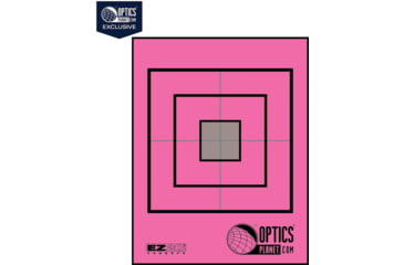 Image of OP Exclusive - EZ2C Targets Self-Adhesive Mini 3.5in Square Bullseye on 4.25x5.5in Pink and Black Ink, Tear-Off Pad of 15, Pink, EZ2CM02P