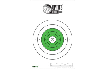 Image of OP Exclusive EZ2C Targets Style 12G, 25-Yard Slow Fire 10in Target w Scoring Rings. Green and Black Ink on High Quality White Paper, 25 Pack, EZ2CS12G