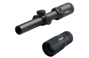 Image of OP Exclusive - Noblex-Docter Optics Vector Rifle Scope, 1-6x24mm, 30mm Tube, Second Focal Plane, 1/4 MOA, MilDot Reticle, Black, 56438 w/ Trybe Optics Enhancer - Magnification Doubler