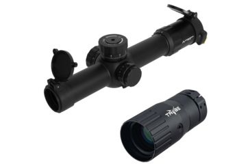 Image of OP Exclusive - Primary Arms Platinum Series 1-8X24mm FFP Rifle Scope - Illuminated ACSS Raptor M2 5.56 Reticle, Black, PAPLX8-1-8X24F-RAPTOR-5.56 w/ Trybe Optics Enhancer - Magnification Doubler