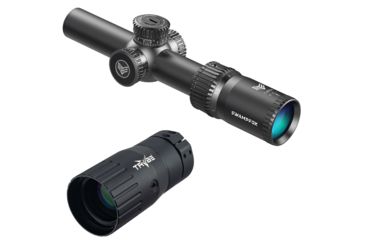 Image of Swampfox Tomahawk LVPO Rifle Scope, 1-4x24mm, 30mm, SFP, Illuminated Guerrilla Cross MOA Reticle, Black, ATK14241-M w/ TRYBE Optics Enhancer - Magnification Doubler