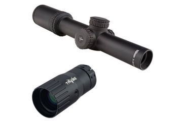 Image of OP Exclusive - Trijicon AccuPower RS-24 1-4x24mm Rifle Scope, 30 mm Tube, SFP, Black, Red MOA-Dot Crosshair w/ Dot Reticle, MOA Adjustment, w/ TRYBE Optics Enhancer, RS24-C-1900000-KIT1
