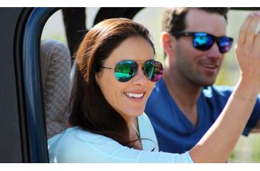 Image of Optic Nerve One Estrada Sunglasses, Shiny Silver Frame, Polarized Smoke with Blue Mirror Lens, 18027