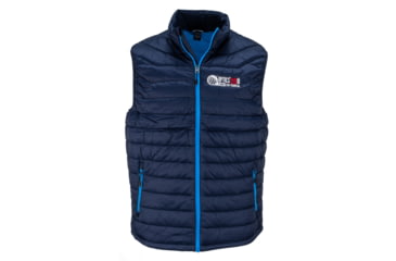 Image of OpticsPlanet Exclusive OpticsPlanet 20th Anniversary Puffer Lightweight Vest - Men's, Navy/Electric Blue, Extra Large, OP-VEST-NVY-XL