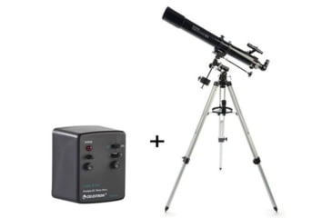 Image of OpticsPlanet Exclusive Celestron PowerSeeker 80EQ Refractor Telescope with Motor Drive Package, Tripod, 21048-OP
