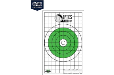 Image of OpticsPlanet Exclusive EZ2C Targets Red Dot Optics Style 5, Green and Black Ink on High Quality White Paper, 25 Pack, EZ2CRD05