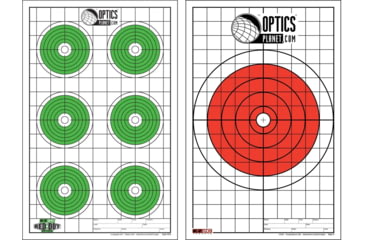 Image of OpticsPlanet Exclusive EZ2C Targets Style 5, Bullseye with Grid Sight-In Target &amp; OpticsPlanet Exclusive EZ2C Targets Style 6