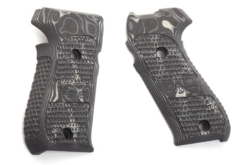 Image of OpticsPlanet Exclusive Hogue Handgun Grip, SIG Sauer P220 DA/SA, G10, Piranha Pattern, Black/Grey, Sig P220, 20737-7SIG