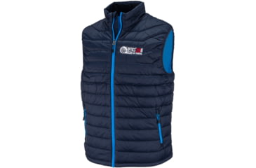 Image of OpticsPlanet Exclusive OpticsPlanet 20th Anniversary Puffer Lightweight Vest - Mens, Navy/Electric Blue, Extra Large, OP-VEST-NVY-XL