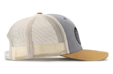 Image of OpticsPlanet Trucker Hat Embroidered Logo, Heather Grey/Birch/Biscuit, OPLHe Gry/B/Bis-Her ch/Bis