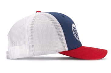 Image of OpticsPlanet Trucker Hat Embroidered Logo, Lt. Navy/White/Red, OPLLt. Na/Wt/Red-Lt. Na/Red
