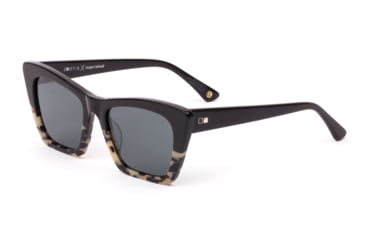 Image of OTIS Vixen Sunglasses - Women's, Black Iron Tort Temple/Smokey Blue Lenses, Polarized, 131-2103P-IC