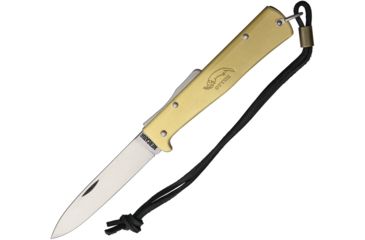 Image of OTTER-Messer Large Mercator Brass Folding Knife,3.5in,Carbon Steel,Standard Edge,Satin,Brass Handle OTT10726LB